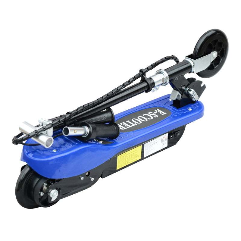 Trotinete Eléctrico Tipo Scooter com Guiador Ajustável – Cor Azul - 78x37x91-99 cm