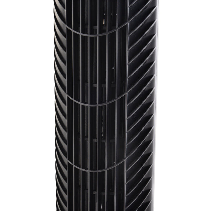 Ventilador de torre com controle remoto 3 níveis de temporizador de velocidade de ejeção de ar até 7,5h 18x78,5cm Preto