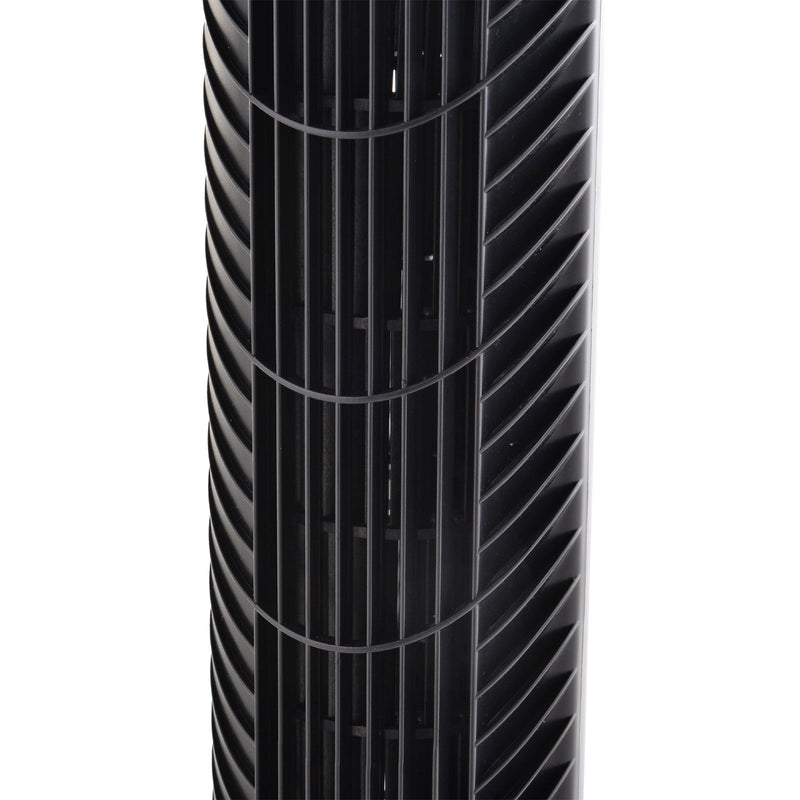 Ventilador de torre com controle remoto 3 níveis de temporizador de velocidade de ejeção de ar até 7,5h 18x78,5cm Preto