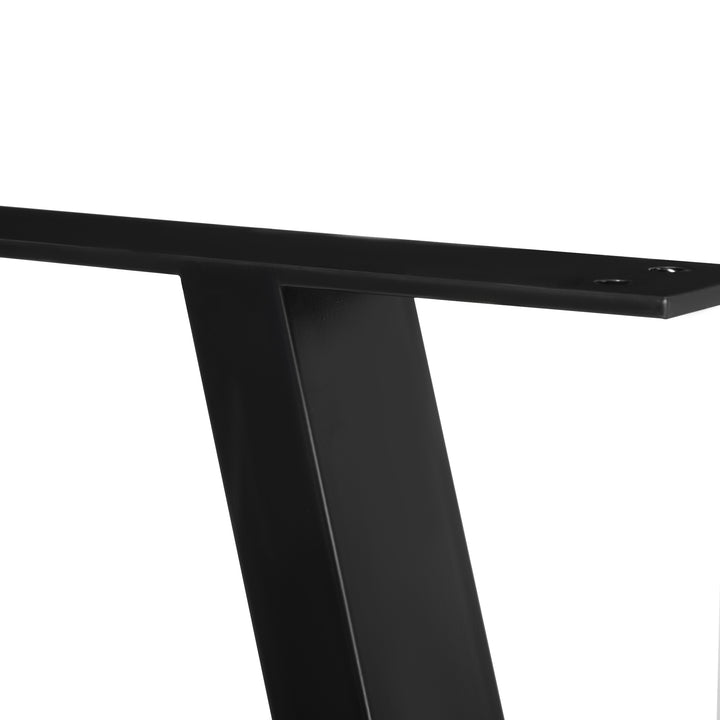 Conjunto de 2 Pés para Mesa 72x6x72cm Pés para Móveis de Aço para Suporte com Base Protetoras e Parafusos Preto