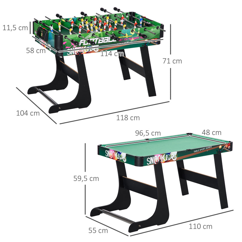 Mesa Multi Jogos para Crianças acima de 7 Anos Mesa de Jogos 6 em 1 Dobrável Bilhar Matraquilho Ping Pong Lançamento de Anéis Hóquei no Gelo e Air Hóquei 118x104x71cm Multicor