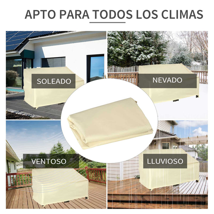 Capa Protetora para Baloiço 2 Lugares Capa Protetora de Móveis Impermeável Exterior Jardim Proteção contra Chuva e Sol 140x84x56/94cm Creme