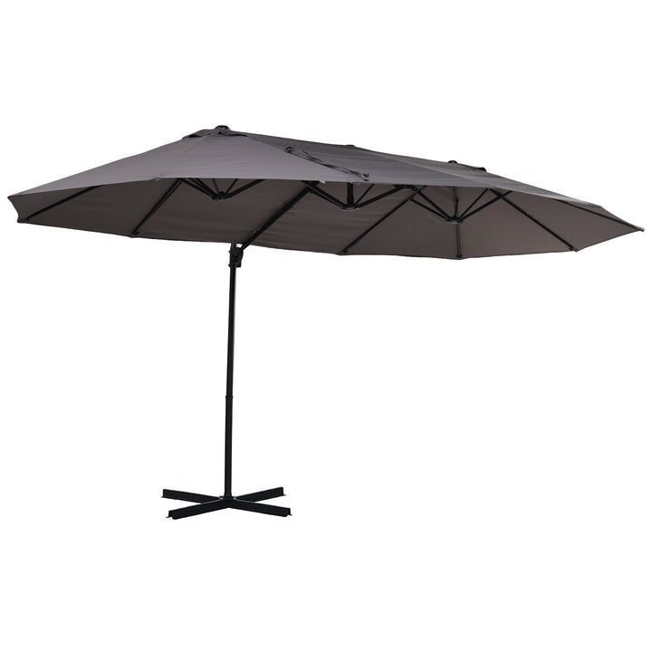 Guarda-sol de Jardim Duplo com Manivela 270x460x250 cm, Cinza