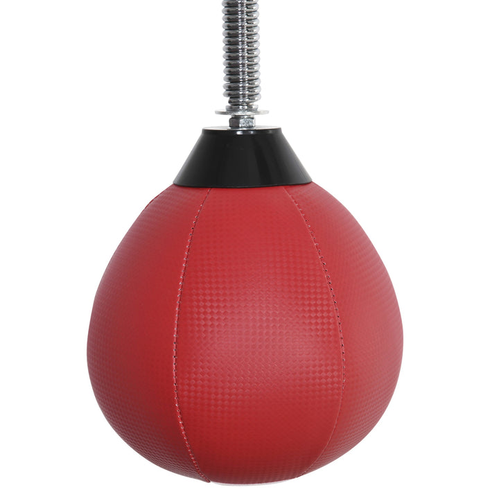Bola de Velocidade de Boxe Montado na Parede Altura Ajustável com Barra Giratória e Inflador Puching Ball para Adultos e Adolecentes 79x72x20cm Preto e Vermelho
