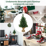 Árvore de Natal artificial pequena com 60 cm de altura com 70 filiais Base de tecido Mini árvore de Natal realista para interiores Verde