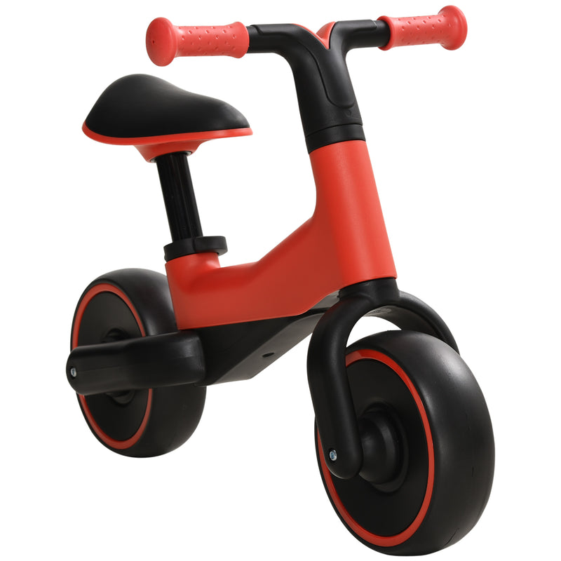 Bicicleta sem Pedais para Crianças acima de 18 Meses Bicicleta Infantil para Bebé com Assento Ajustável em 30-36,5 cm Rodas de Ø19 cm Carga 25 kg 66,5x34x46,5 cm Vermelha