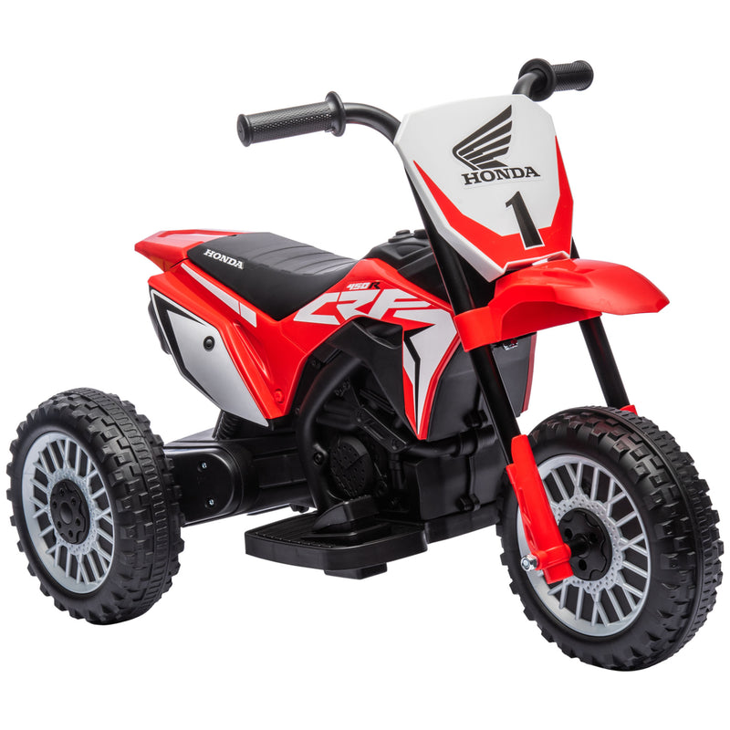 Mota Elétrica com Licença Honda CRF450RL para Crianças acima de 18 Meses Mota de Bateria 6V com Velocidade 3km/h Buzina e Som de Arranque Carga Máxima 25 kg 71x40,5x43,5 cm Vermelho