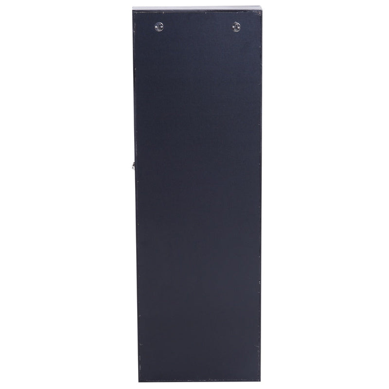 Espelho, Guarda-Joias de Parede ou de Pé Armário para Joias Guarda-Joias 37x9,5x112 cm MDF Preto