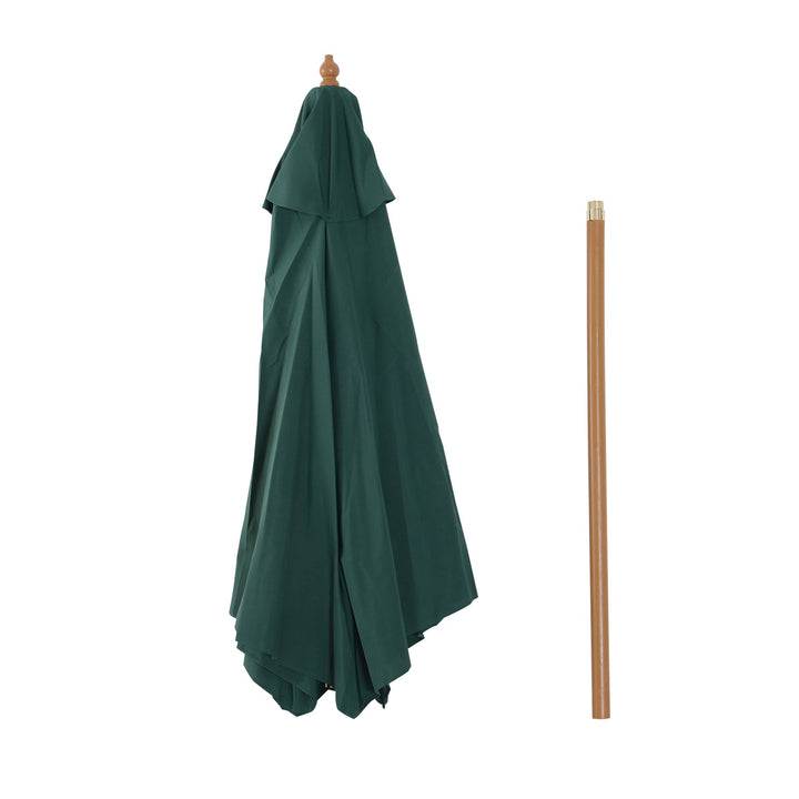 Pára-sol para terraço pátio e jardim - Mastro de madeira - Cor Verde - F250x230 cm