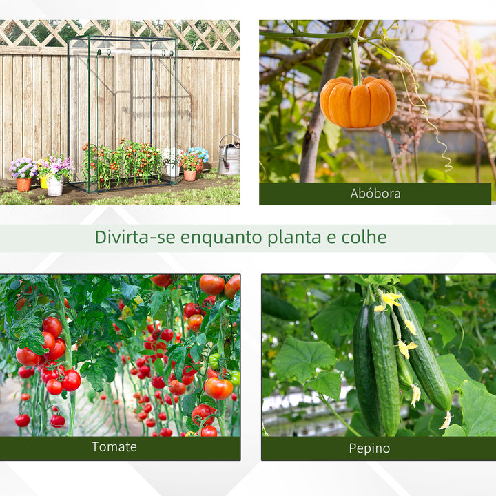 Estufa com Porta Enrolável e Estrutura de Aço Estufa de Jardim Varanda Pátio para Cultivo de Plantas 100x50x150 cm Transparente