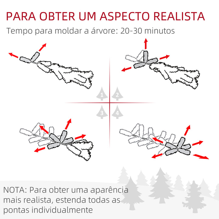 Árvore de Natal Artificial 180 cm Árvore de Natal com 536 Ramos e Base Cruzada de Madeira Decoração para Interiores Ø90x180 cm Verde