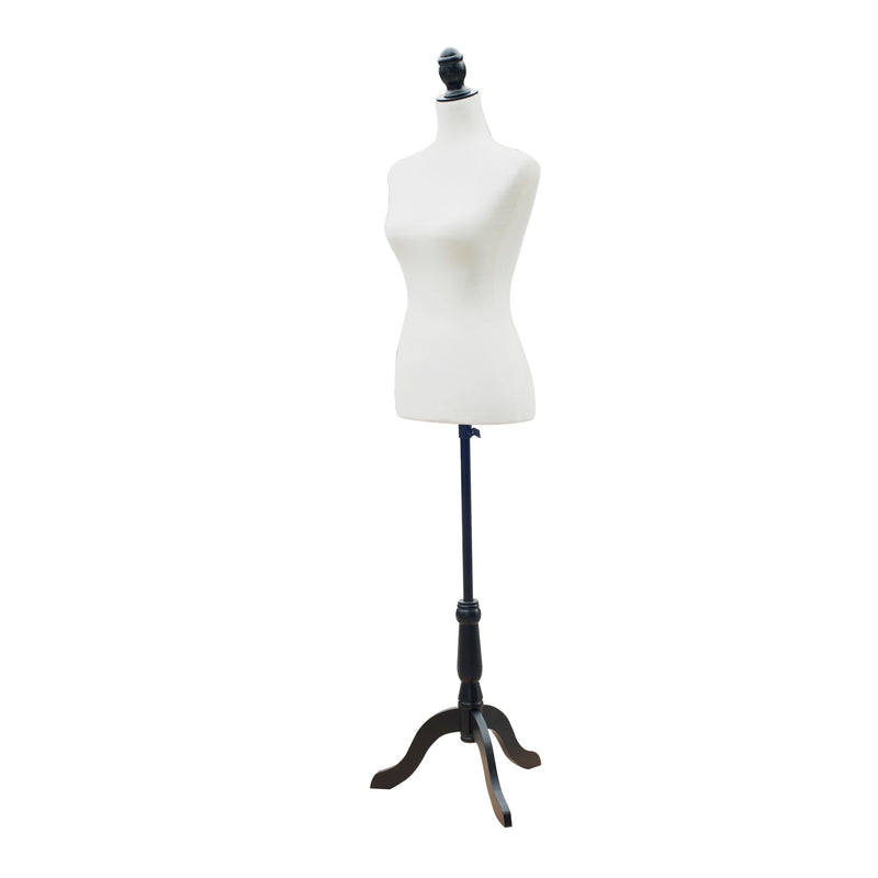 Manequim Feminino de Costura Busto de Senhora para Modistas Exibição Altura Ajustável a 130-168cm Branco