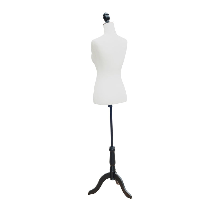 Manequim Feminino de Costura Busto de Senhora para Modistas Exibição Altura Ajustável a 130-168cm Branco