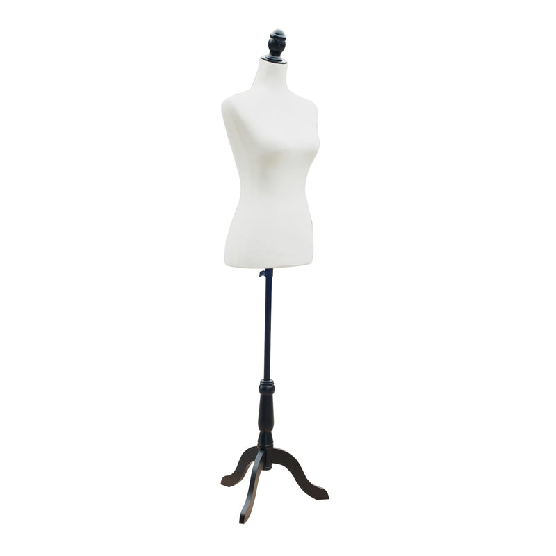 Manequim Feminino de Costura Busto de Senhora para Modistas Exibição Altura Ajustável a 130-168cm Branco