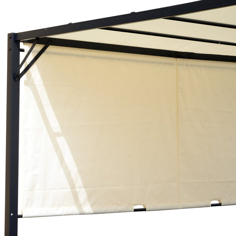 Pérgola 3x3 m Gazebo Carpa com Teto Removível e Parede Lateral