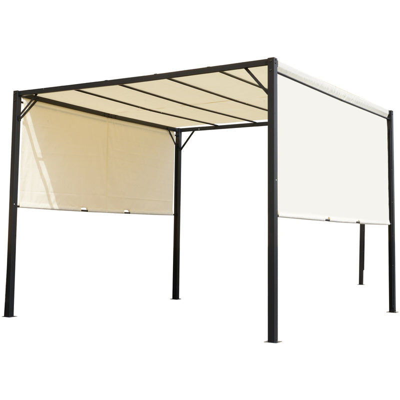 Pérgola 3x3 m Gazebo Carpa com Teto Removível e Parede Lateral