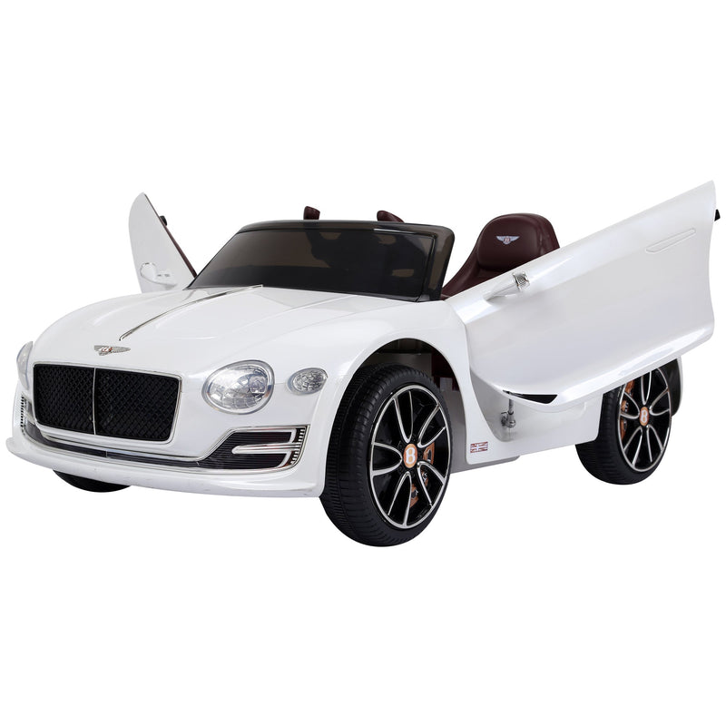 Carro elétrico com controle remoto 2 velocidades com faróis musica licencia de Bentley GT para crianças acima de 3 anos 108x60x43 cm Branco