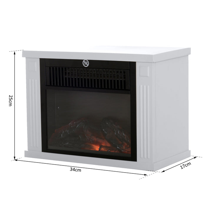 Lareira Eléctrica Portátil Aquecedor Termóstato Ajustável 600/1200W 34x17x25cm