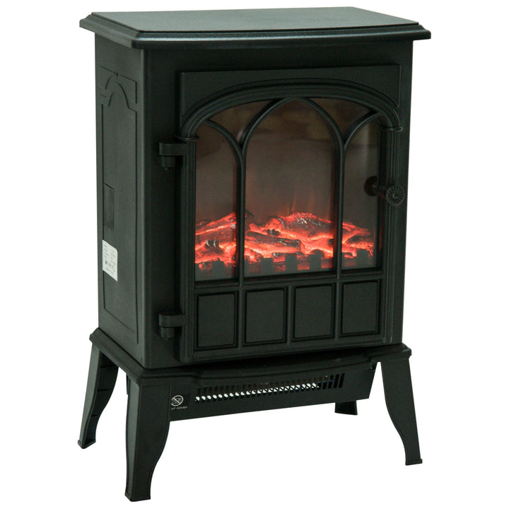 Lareira elétrica de pé 1000/2000 W Chama LED com termostato 39x23x56.5cm