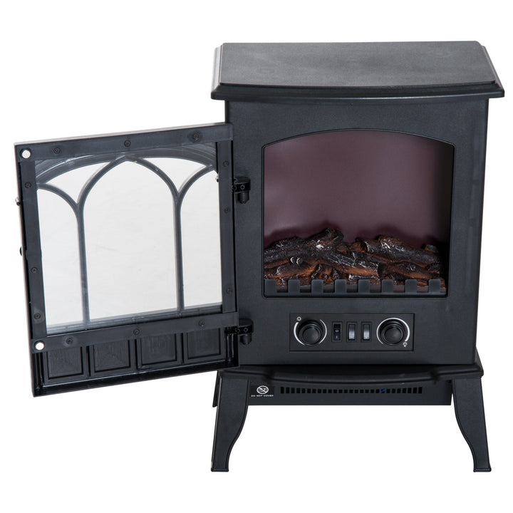 Lareira elétrica de pé 1000/2000 W Chama LED com termostato 39x23x56.5cm
