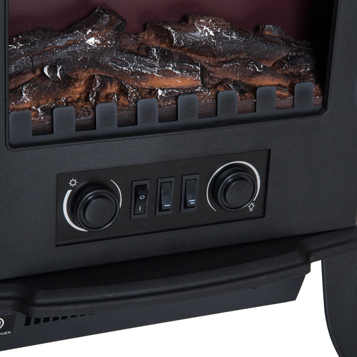 Lareira elétrica de pé 1000/2000 W Chama LED com termostato 39x23x56.5cm