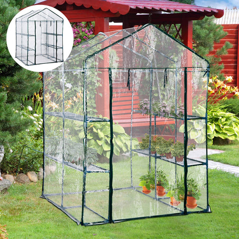 Estufa Transparente de jardim para Platas com 3 Andares 143x143x195cm