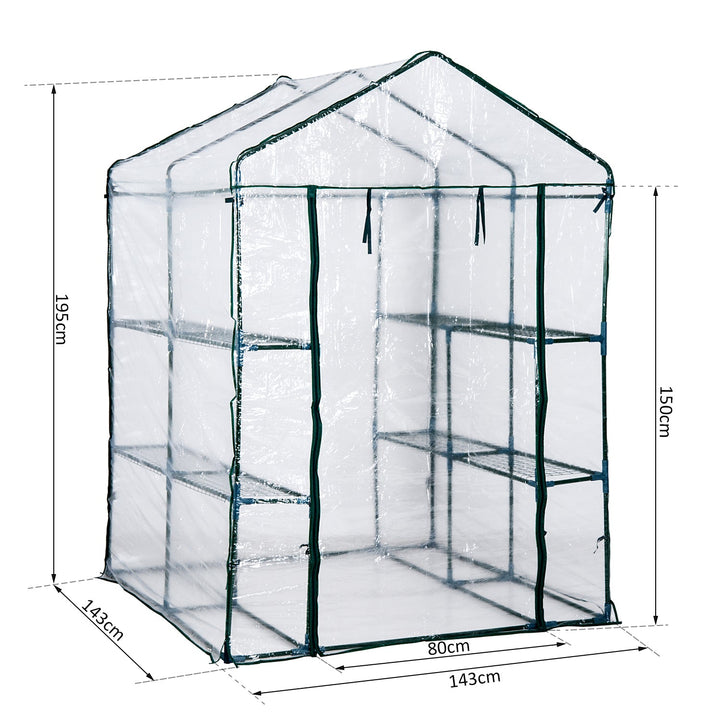 Estufa Transparente de jardim para Platas com 3 Andares 143x143x195cm