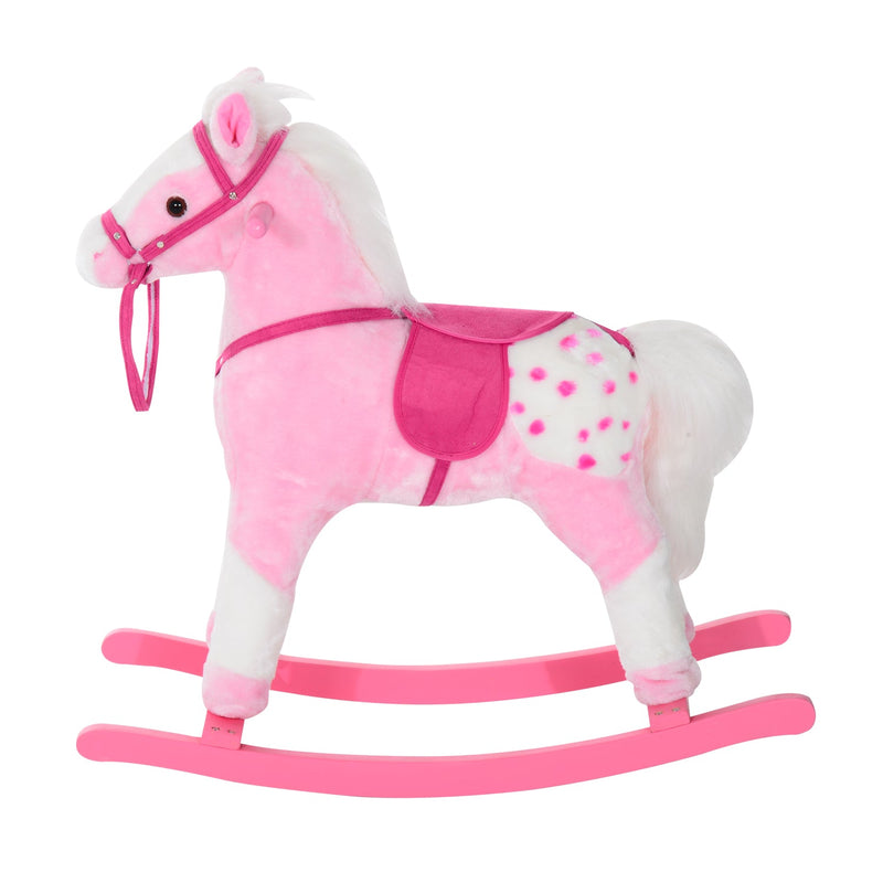 Cavalo de balanço para crianças acima de 3 anos cor rosa