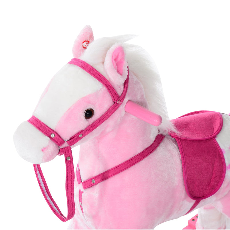 Cavalo de balanço para crianças acima de 3 anos cor rosa