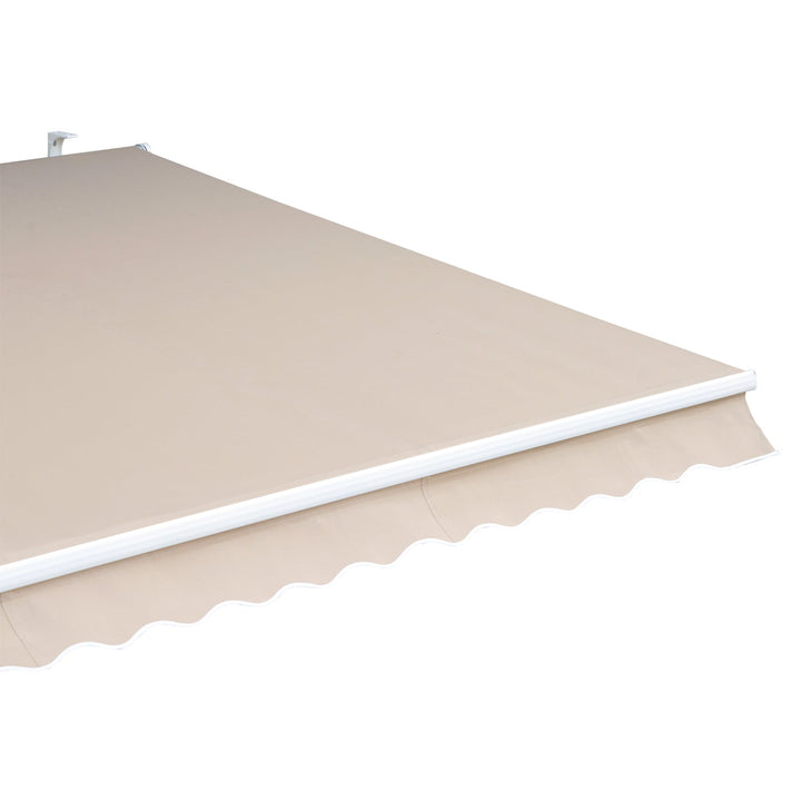 Toldo Exterior Manual 2,95x2,5m em Alumínio Dobrável com Ângulo e Manivela Ajustáveis para Varanda Terraço e Jardim Creme