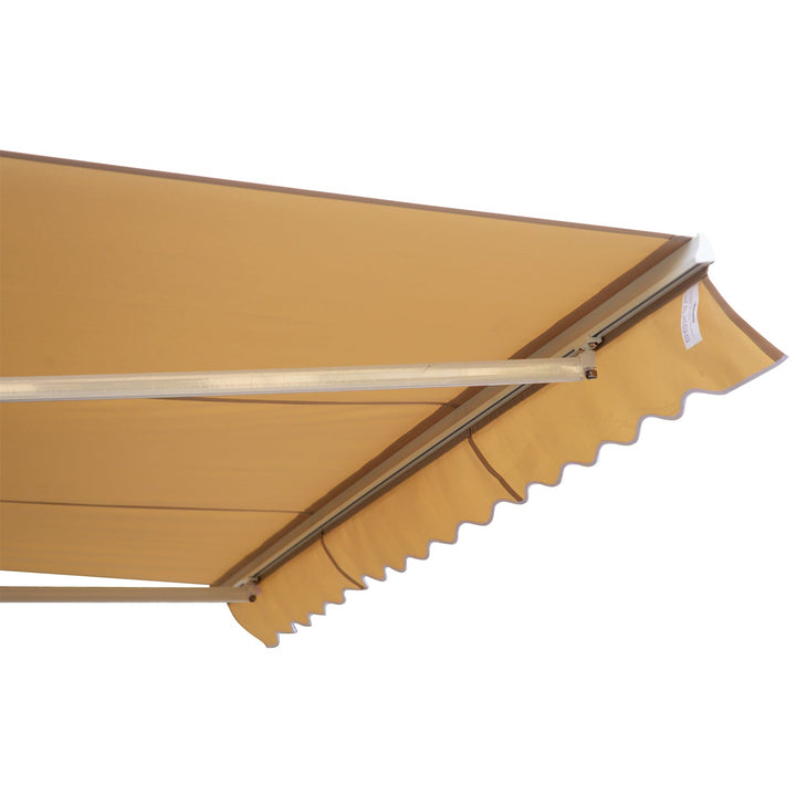 Toldo Exterior Manual 2,95x2,5m em Alumínio Dobrável com Ângulo e Manivela Ajustáveis para Varanda Terraço e Jardim Creme