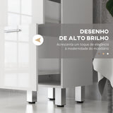 Móvel Auxiliar Casa de Banho Moderno Armário Casa de Banho com 4 Gavetas Móvel de Armazenamento para Casa de Banho Anti-Tombo Carga Máx. 30 kg 30x30x93 cm Branco