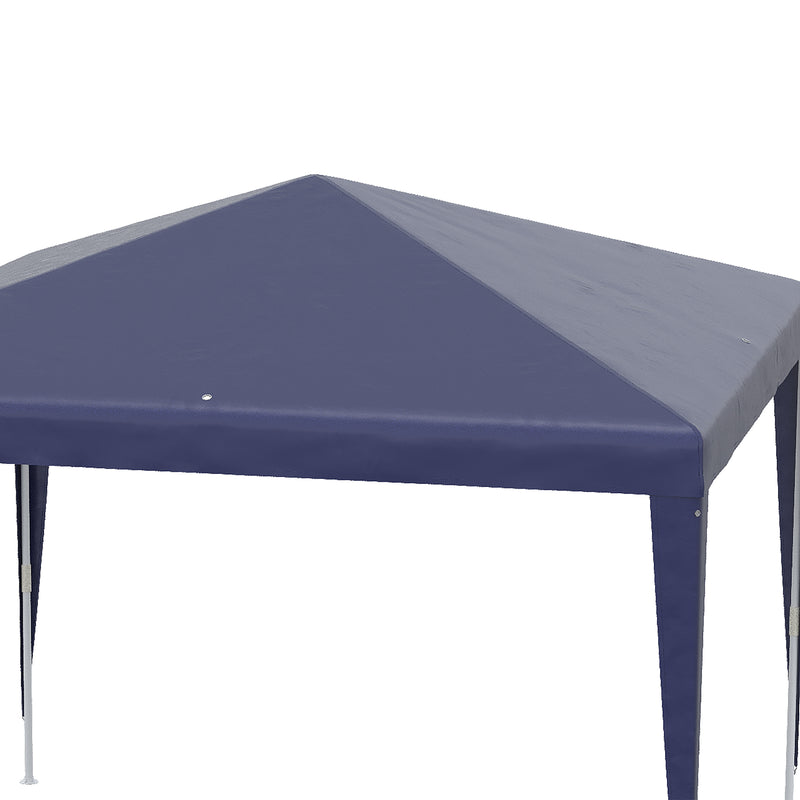 Tenda de Jardim Impermeável 293x293x252 cm Tenda de Exterior com Tubos de Aço e Cobertura de PE Azul