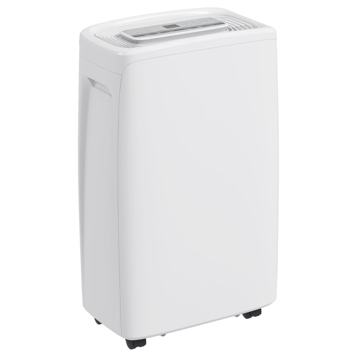 Desumidificador Elétrico 12L/Dia com 4 Modos 2 Velocidades Desligamento Automático Ecrã LED Temporizador Silencioso para Dormitório Sala de Estar Cozinha 29x18x49 cm Branco