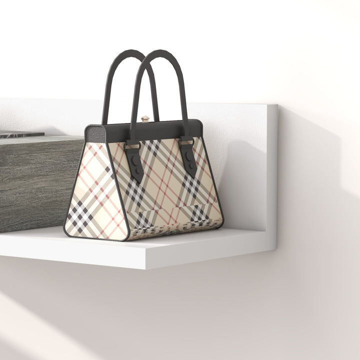 Conjunto de Móveis de Entrada com Espelho e Gaveta Móvel de Entrada Suspenso para Corredor Estilo Moderno 75x3,5x75 cm e 75x30,5x20 cm Branco e Cinza