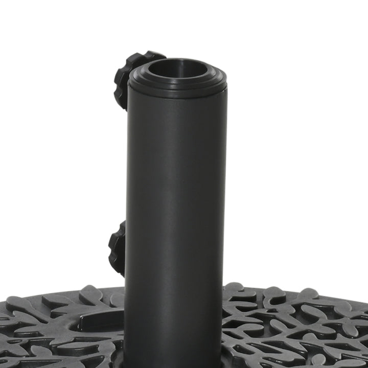 Base de Parede para Chapéu de Sol Suporte Semicircular para Chapéu de Sol Preenchido com Areia 21kg ou Água 18kg para Jardim Pátio Terraço Exterior 50x31x18cm Preto