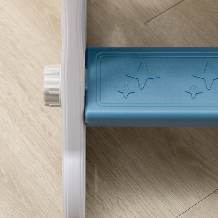 Escorregador para Crianças de 18-36 Meses com 3 Degraus Antiderrapantes Carga Máxima 30 kg para Interior Casa 157x46,5x80 cm Azul