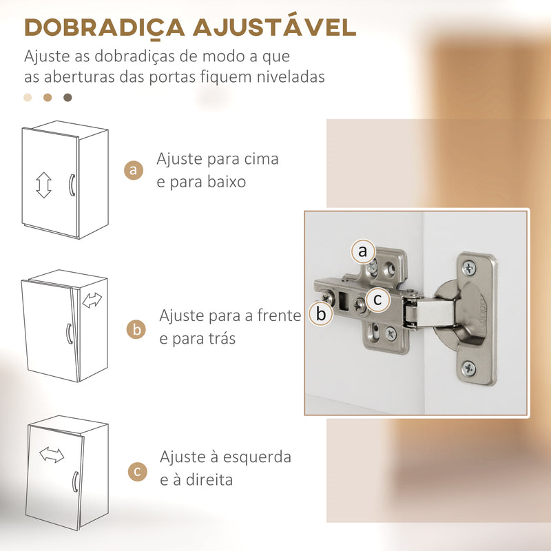 Armário de Cozinha Móvel de Cozinha com 4 Portas 1 Gaveta e Prateleiras Ajustáveis Anti-Tombo Armário de Cozinha Moderno para Sala de Jantar Sala de Estar 70,8x34x180 cm Branco