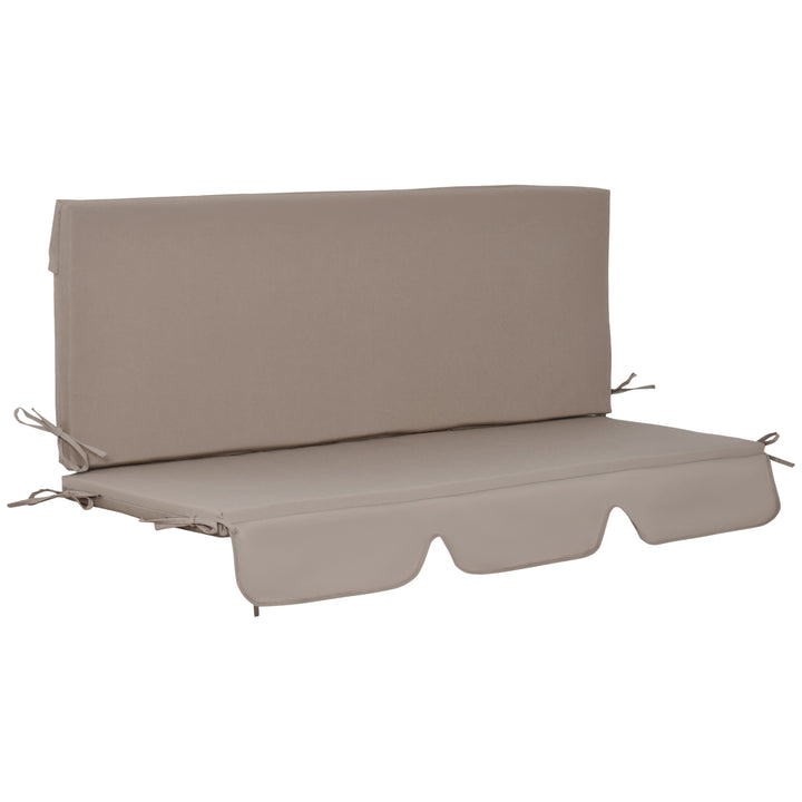 Almofada para Baloiço de 2 Peças 130x45x5 cm Almofada para Baloiço de Assento e Encosto Acolchoado para Jardim Varanda Exterior Marrom