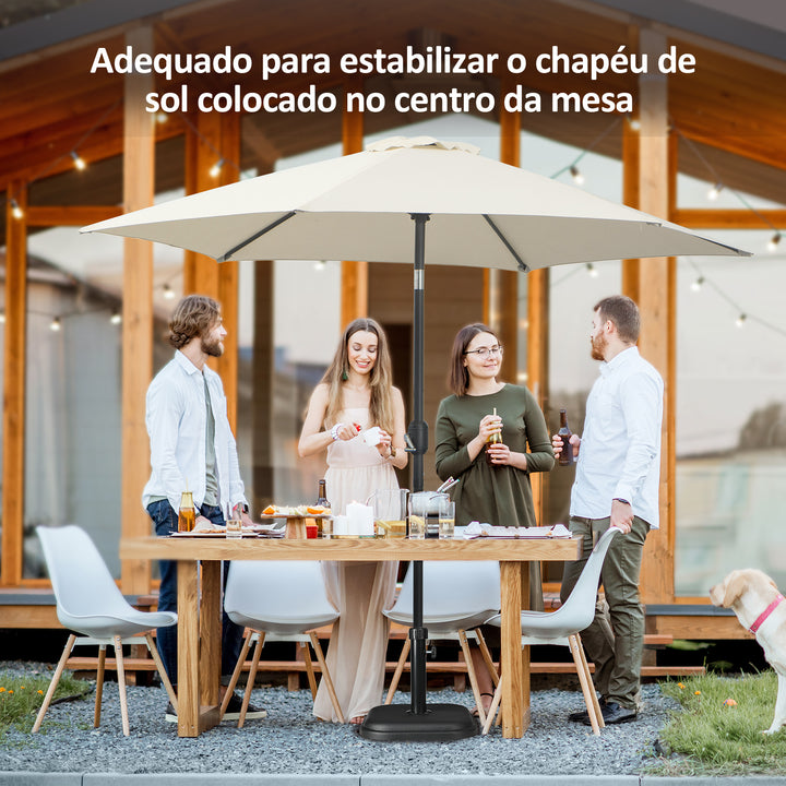 Base para Chapéu de Sol 11 kg Suporte para Chapéu de Sol de Cimento para Mastros de Ø32-38 mm para Varanda Pátio Jardim Exterior 36x36x31 cm Preto