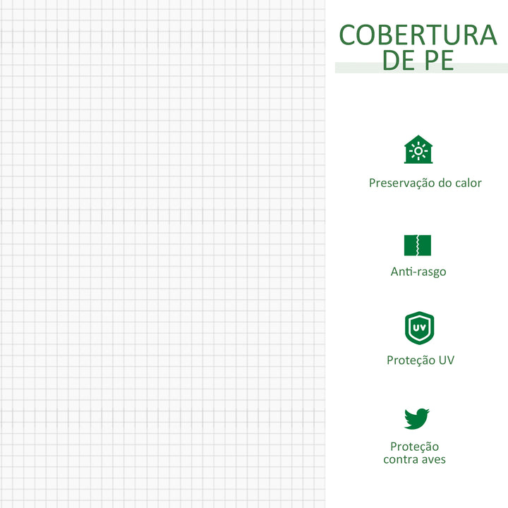 Estufa de Jardim Varanda 180x90x90 cm Tipo Casa Tubo de Aço com 2 Acessos Estufa Pequena para Cultivo de Plantas Branco